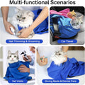 AmKune Cat Carrier Pouch for Medium Cats 10–20 lbs, Soft Cat Carrier with Upgraded Adjustable Strap, Durable Cotton Cat Bag for Nail Trimming, Medication & Vet Visits – Klein Blue