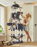 Feandrea Cat Tree, 81.1-Inch Large Cat Tower, Multi-Level Condo