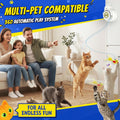 Interactive Cat Toys for Indoor Cats - Automatic Flying Bird Feather & Mouse Wand Enrichment Toy, Hands-Free or Handheld USB-Rechargeable Safe Play Chase Exercise for Bored Kittens and Adult Cats