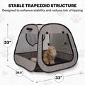 LAFYETTE. - US Based, Portable Cat Playpen, Trapezoidal Stable Design, Foldable Pet Tent for Indoor Outdoor Use, Cat Dog