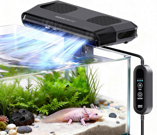 Aquarium Fan,Ultra-Quiet Fish Tank Cooler,More Powerful,Cooling Effect 3-7℉ with 3 Speed Modes Adjustable Applicable Aqu
