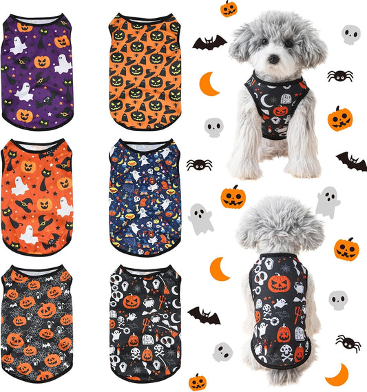 6 Pack Halloween Dog Clothes for Small Dogs, Soft and Breathable Puppy Kitten Dog Shirts for Pet Cats, Dogs' T-Shirts Ap