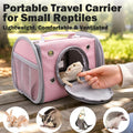 Small Animal Carrier Bag, Breathable Reptile Travel Carrier Transport Bag with Adjustable Shoulder Strap External Storag