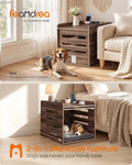 Feandrea Modern Dog Crate Furniture, Charging Station, Flip-Up Hidden Door
