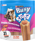 Purina Busy Stuf'd Medium Long-Lasting Dog Chews, Real Beef, 21 ct Pouch