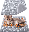 VitalCozy 2 Pack Self Warming Cat Mat Self Heating Pad Bed Reversible Machine Washable Reflects Body Heat Warm Thermal Pet Pad Crate Blanket for Feral and Indoor Cat (Star,17'' X 17'')