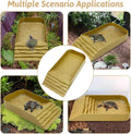 PINVNBY Reptile Bathing Pool Plastic Tortoise Food Dish with Ramp Reptile Food Dish & Water Bowl Tortoise Habitat Access
