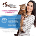 PetSilver Wound & Skin Spray for Cats - Chelated Silver, Superior to Colloidal Silver - Wound Care, Allergy & Itch Relief, Hot Spot Treatment for Cats - Natural Skin Soother - Made in USA - 2 fl oz