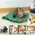 Romaneco Leaf Shaped Self-Warming Cat Bed Mat – 26"x20" Flannel & Cotton Pet Pad, Warm Pet Cat Mat for Indoor, Soft Kitten Cushion & Puppy Mattress (Green)