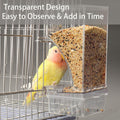 chuyouan No Mess Bird Feeder Water Dispenser Set, Automatic Parrot Feeder for Cage Transparent Acrylic Food Container Drinker Cage Accessories Parakeet Cockatiel Lovebird Finch