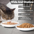 Kitwinney Cat Food Bowl, Whisker Friendly Ceramic Cat Bowls with Nonslip Silicone Bottom, Pack of 3 Quiet Dishes and Plates for Feeding Indoor Cats, Kittens and Small Dogs(Fishbone,Shallower)