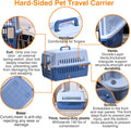 Pets Carrier,Kennel,19in,Long,Hard-Sided,for Cat up to 14lb,Suit for Airline/Road Travel (Coffee, Small)