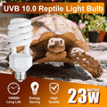 UVB Reptile Light Bulb 10.0, 23W UV Spiral Compact Florescent Terrarium Lamp Ideal for Desert Reptiles Bearded Dragons L