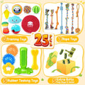 KIPRITII 25 Pack Various Dog Toys Set – Ideal for Teething, Entertainment & Interactive Play, Includes Puppy Toys, Rope Toys, Treat Balls and Squeaky Dog Toys