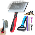 EAFBAO 5-in-1 Dog & Cat Extra Long Pin Grooming Kit Slicker Brush for Large Dogs Cats Remove Loose Fur, Undercoat Brush for Shedding, Dematting Comb & Cleaner for Long Haired Pets