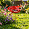 1 PC Metal Bird Bath with Flower Garden Stakes for Outdoor Yard Patio