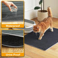 Cat Litter Mats-Extra Large 47''x36'' Litter Trapping Mat for Cat-XXL Litter box Matt for Floor-2 Layer Catcher Rug for Pet kitty Litterbox-Waterproof Urine Proof,Non-Slip