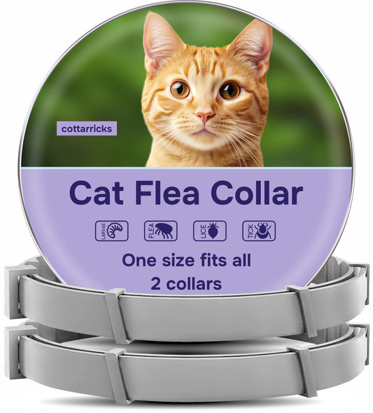 Flea and Tick Prevention for Cats - Collar - 2 Count - Adjustable