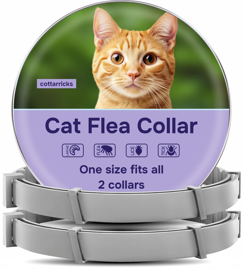 Flea and Tick Prevention for Cats - Collar - 2 Count - Adjustable