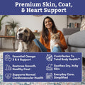 Wholistic Pet Organics Krill Oil for Dogs and Cats - Premium Antioxidant Support for Pets - Cat and Dog Skin and Coat Supplement with EPA, DHA, Astaxanthin - Omega 3 for Dogs and Cats - 60 Soft Gels