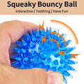 Mkobon 6 Pack Squeaky Spiky Dog Balls, Puppy Chew Toys for Teething, Food-Grade TPR Rubber Durable, Interactive Fetch Floating Dog Pool Ball Toy for Chewers for Small Medium (Small)