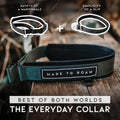 MADE TO ROAM Premium Everyday Dog Collar - Martingale Style No Pull Vegan Leather Collar, Heavy Duty and Lightweight for