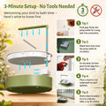 Bird Shower Parakeet Bath for Cage with Adjustable Water Flow Control Valve, Parrot Shower Bath for Budgies with Plug, Automatic Circulating Water Fountain for Pet Bird, Cockatiel, Conure(green pipe)