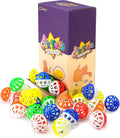 CHIWAVA 45PCS 1.6'' Cat Toy Ball with Bell Plastic Lattice Jingle Balls