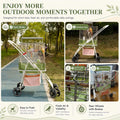 Bird Travel Cage Stroller, Foldable Parrot Carrier with Detachable Professional Bird Cage and Bottom Storage Basket for 
