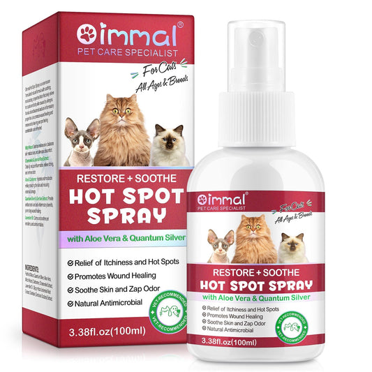 VOSIFSDIY Hot Spot Spray for Cats, Itch Relief for Cats, Relieve Irritated Skin, Long Lasting Moisturizing, Emotional Soothing,Pure Plant-Based Ingredients-100ml(2PCS)