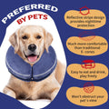 Inflatable Reflective Dog Cone Collar Alternative After Surgery,Doggie Recovery Dount Neck Ecollar,Adjustable Soft Dog C