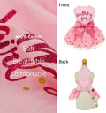 Fitwarm Birthday Girl Dog Tulle Dress, Dog Clothes for Small Dogs Girl, Cat Apparel, Pink