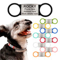 Slide On Pet Tag ID - Silent Custom Dog Tags - Name Tags Personalized - No Jingle Slide On Cat Tag ID - Engraved Collars