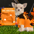 Dog Halloween Sweater Soft Fleece Puppy Cat Fall Winter Clothes Cute Pumpkin Halloween Dog Costumes with Sleeves Funny D