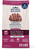 Natural Balance Limited Ingredient, Reserve Sweet Potato & Venison, 22 lb