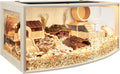 Prolee Hamster Cage Chew Proof Wood, Hamsters Enclosure Openable Top with Curved Design,Waterproof Small Animals Cage wi