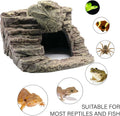 Reptile Rock Basking Platform, Gecko Hide Cave Hiding Place, Snake Cave and Hides for Reptiles, Amphibians, and Small An