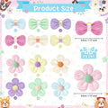 SUMMORO 24Pcs Cute Flower Dog Hair Bows with Rubber Bands Handmade Puppy Dog Grooming Bows for Dogs Girls for Holiday Spring Easter Puppy Yorkie Pet Hair Accessories