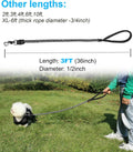 Reflective Dog Leash 2/3/4/6/10ft Braided 1/2" Strong Nylon Rope