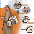 Sanmoncare Airline Approved Bird Carrier for Parrots, Travel Bird Cage Carrier for Cockatiels Conures Small Birds, Portable Pet Carrier Bag with Removable Tray, Breathable Mesh Windows, White