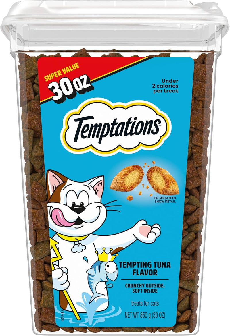 Temptations Cat Treats Classic Crunchy and Soft Cat Treats, Tempting Tuna Flavor, 30 oz. Tub