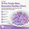 10 Pcs Glass Decorative Marbles, Luminous Fish Tank Landscape Accessory