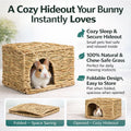 HERCOCCI Extra Large Grass House for Rabbit, Foldable & Comfortable House