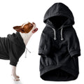 Pet Passion Rocky II - The Extra Comfy Hoodie, Organic Cotton and Recycled Poly Dog Hoodie Pet Coat Sweater for Small, Medium, Large Dogs, Black, Small (10-25 lbs)
