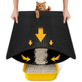 Cat Litter Mat Compact Size 23.6"x14.6" for Small Spaces, Upgrade Waterproof Leakproof Back Layer, Honeycomb Trapping Mat, Washable, Easy to Clean, Scatter Control Kitty Litter Matt, Black