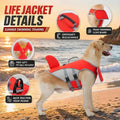 Large Dog Life Vest High Buoyancy Swim Jacket with Removable Chin Float