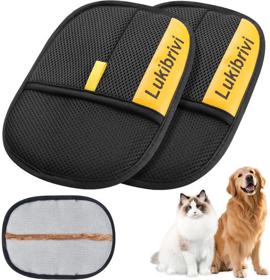 Pet Hair Removal Glove for Dogs & Cats - Upgraded Reusable Electrostatic Pet Hair Glove, Gentle Grooming Mitt, Pet Hair 