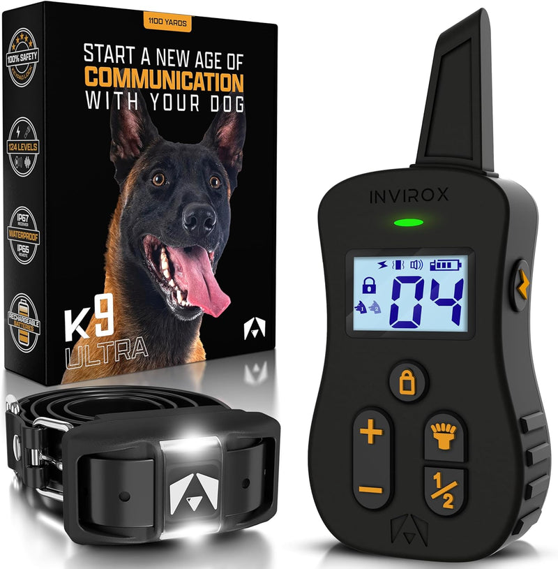 INVIROX Ultra K9 Dog Training Collar with Remote, Shock Collar for Dogs