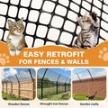 Cat Fence Outdoor Barrier 33FT, Anti-Climb Fence Topper with Install Kit