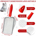 Apidgrowth Cat Litter Scoop - Long Handle Scooper, Rustproof Stainless Steel Mesh, Non-Slip Grip, Deep Shovel Sifter for All Litter Types, Easy Clean Kitty Waste Litter for Litter Box(Red)